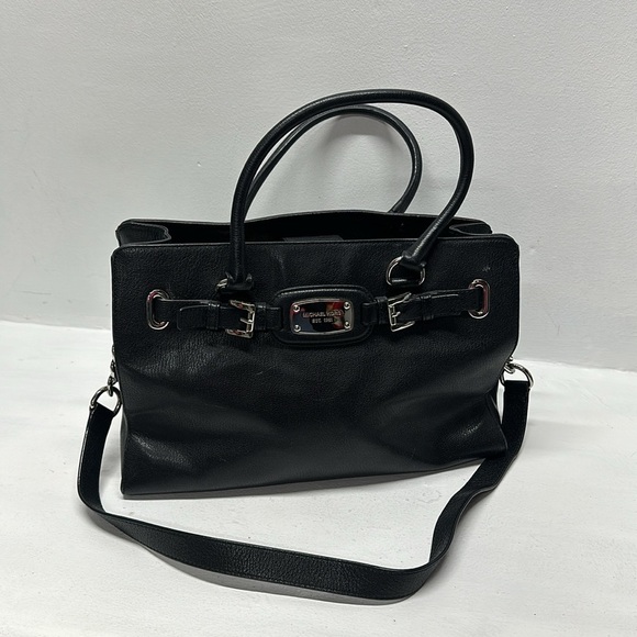 Michael Kors Hamilton East West Large Handbag Purse Crossbody Soft Leather Black - Picture 1 of 16